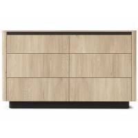 Komoda z 6 szufladami 163 cm TIAGO dąb cremona + czarny